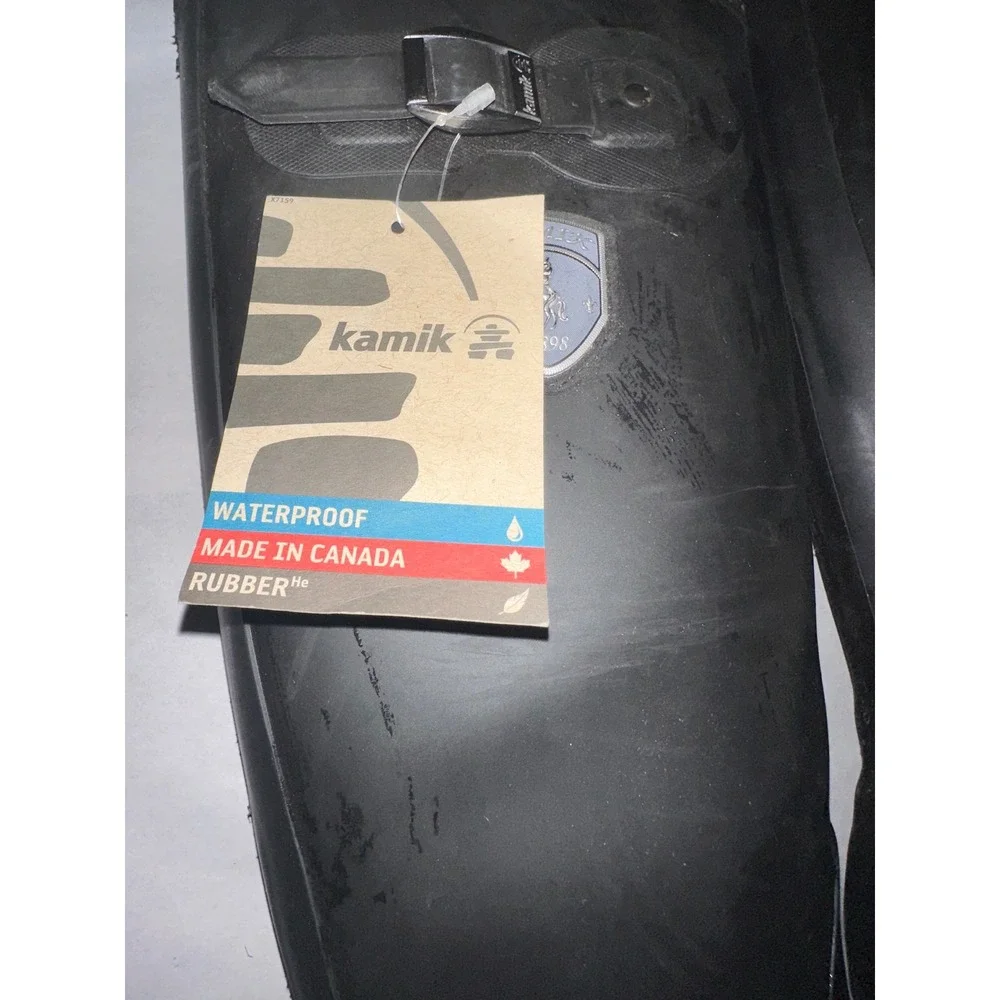 Kamik Mens Waterproof Rain Boots Black RubberHe Made in Canada Tall Size 8